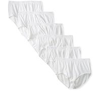 Hanes Women's 6 Pack Core Cotton Brief Panty - White - Size 10