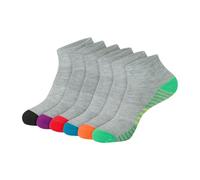 Hanes Women's 6-Pair Comfort Fit Ankle Socks Casual, Grey Heather/Multi, 5-9 (Pack of 6)