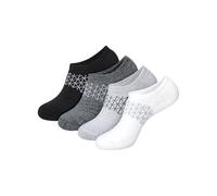 Hanes Women's Absolute Active Super No Show, Breathable Mesh Performance Socks, No-Slip Gripper, 4-Pack, Black/Grey/White, 4-8 UK