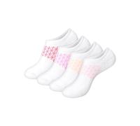 Hanes Women's Absolute Active Super No Show, Breathable Mesh Performance Socks, No-Slip Gripper, 4-Pack, White, 4-8 UK