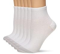 Hanes Women's Ankle Socks Extended Size Casual, White W/Grey Vent, Shoe 6-9.5 UK