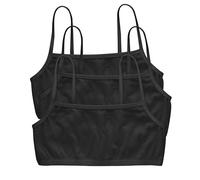 Hanes Women's Bralette, Breathable Pullover Bra, Crop Top, Solid Or Assorted, 3-Pack, Semi-Sheer, Black/Black/Black, XS (Pack of 3)