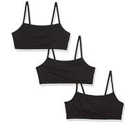 Hanes Women's Bralette, Breathable Pullover Bra, Crop Top, Solid Or Assorted, 3-Pack, Opaque, Black/Black/Black, L (Pack of 3)