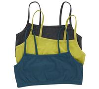 Hanes Women's Bralette, Breathable Pullover Bra, Crop Top, Solid Or Assorted, 3-Pack, Opaque, Sky Grey Heather/Citrus Lime/Petro Teal, XS (Pack of 3)