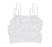 Hanes Women's Bralette, Breathable Pullover Bra, Crop Top, Solid Or Assorted, 3-Pack, Opaque, White/White/White, L (Pack of 3)