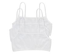 Hanes Women's Bralette, Breathable Pullover Bra, Crop Top, Solid Or Assorted, 3-Pack, Opaque, White/White/White, XS
