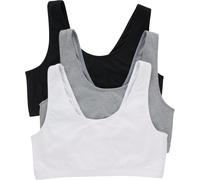 Hanes Women's Bralette Pack, Cotton Scoopneck Bralette, Low-Impact Sports Bra,