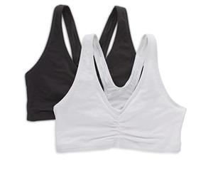 Hanes Women's Comfort-Blend Flex Fit Pullover Bra (2-Pack) - Multi - XL Black/White