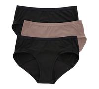 Hanes Womens Comfort, Period. Women's Hipster Period Underwear, Moderate Leaks Protection, Washable Hipster Panties, 3-Pack, Warm Steel, Peppercorn Grey, Black, 9