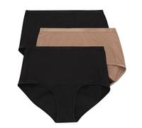 Hanes Women's Comfort, Underwear, Super Leaks Post-partum, Period & Nighttime Protection, Multipack, 3-Pack Briefs, Black/Pecan/Black, XXL (Pack of 3)