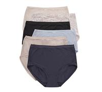 Hanes Women's Super Stretch Underwear Pack, Comfort Flex Fit, Bikini Or Thong Panties, 6-Pack (Colors May Vary), Assorted Modern Brief, L (Pack of 6)
