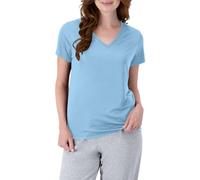 Hanes Women's Cool Dri Performance V-Neck T-Shirt, Moisture-Wicking Short Sleeve Tee, 40+ UPF Protection, 1 Or 5 Pack, Light Blue, 3XL
