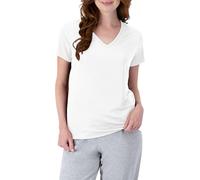 Hanes Women's Cooldri Short Sleeve Performance V-Neck T-Shirt (1 Pack), White, M