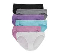 Hanes Women's Cotton Bikini, Size 8,XL Assorted Colors (Pack of 6)