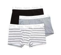 Hanes Women's Cotton Blend Boxer Brief Panty - 3 Pack, 45UOBB, Heather/Stripe/Black, M, Heather/Stripe/Black, M