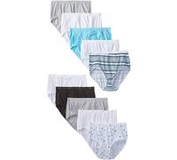 Hanes Women's Cotton Brief Value Pack, 10-Pack, Assorted Brief Underwear (Colors May Vary), Solid/Print Mix, 10