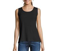 Hanes Women's Cotton Tank Shirt, Black, Small