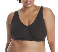 Hanes Women's Cozy Wireless Bra, Full-Coverage Pullover Bra, Seamless T-Shirt Bra, Black, XXL