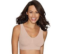 Hanes Women's Cozy Wireless Bra, Full-Coverage Pullover Bra, Seamless T-Shirt Bra, Nude, S