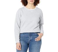 Hanes Women's Crewneck, EcoSmart Fleece Pullover with V-Notch, Sweatshirt, Light Steel, S