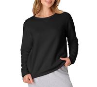 Hanes Women's Crewneck Sweatshirt, EcoSmart Fleece Women's Pullover Sweatshirt, Sweatshirt for Women, Ebony, Large
