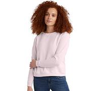 Hanes Women's Crewneck, EcoSmart Fleece Pullover with V-Notch, Sweatshirt, Pale Pink, XXL