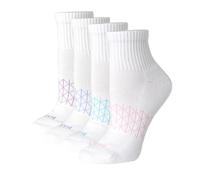 Hanes Women's Cushioned, Absolute Active Ankle Socks, Seamless Toe, 4-PRS, White, 4-8 UK (Pack of 4)