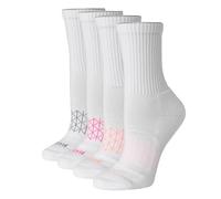 Hanes Women's Cushioned, Absolute Active Crew Socks, Seamless Toe, 4-Pairs, White, 4-8 UK (Pack of 4)