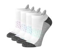 Hanes Women's Cushioned Tab, Absolute Active No Show Socks, 4-Pairs, White, 4-8 UK (Pack of 4)