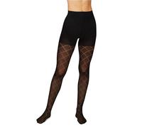 Hanes Women's EcoSmart Diamond Outline Control Top Tights, Black, S