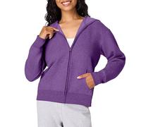Hanes Women's, EcoSmart Fleece Full Hoodie, Zip-up Hooded Sweatshirt, Violet Splendor Heather, Medium