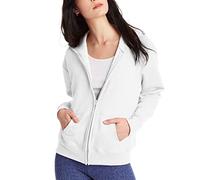 Hanes womensO4637Women's Fleece Full Zip Hood Long Sleeve Hoody - White - XX-Large