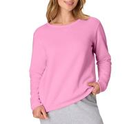 Hanes Womens Ecosmart V-Notch Crewneck Sweatshirt, Fleece Pullover Sweatshirt For Women, Spirited Pink, XL