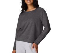 Hanes Womens Ecosmart V-Notch Crewneck Sweatshirt, Fleece Pullover Sweatshirt For Women, Slate Heather, XL
