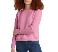 Hanes Womens Ecosmart V-Notch Crewneck Sweatshirt, Fleece Pullover Sweatshirt For Women, Spirited Pink, XL