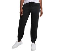 Hanes Women's Essential Jogger Pants, Drawstring Sweatpants, 100% Cotton Jersey, 29", Black, XL