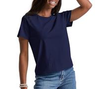 Hanes Womens Essentials T-Shirt, Cotton Crewneck Tee, Classic Fit T-Shirt For Women, Athletic Navy, M