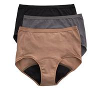 Hanes Womens Fresh & Dry Light and Moderate Period 3-Pack Underwear, Multiple Options Available Briefs, 3 Pack - Assorted Moderate Protection, 8 US, 3 Pack - Assorted - Moderate Protection, 1 Count