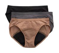 Hanes Women's Fresh & Dry Period Protection Bikini Underwear, Moderate Protection, 3 Pack