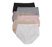 Hanes Women's High-Waisted Brief Panties, 6-Pack, Moisture-Wicking Cotton Brief Underwear (Colors May Vary), Body Tones, 8 Assorted