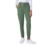 Hanes Women's Joggers, Comfort Fit Healthcare Pants, Moisture-Wicking Medical Scrubs with Odor Control, Green Moss, Large