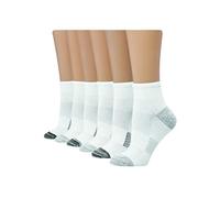 Hanes Women's Lightweight Breathable Ankle Socks 6 Pair Pack, White Basic, Shoe Size: 5-9