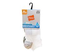 Hanes Women's, Lightweight Breathable Socks, Super No Show, 6-Pack Casual, White, 7-11 UK (Pack of 6)
