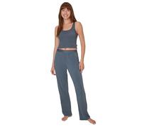 Hanes Women's Originals 2-Piece, Comfywear Supersoft Crop Tank & Lounge Pants Loungewear Set Pajama, Stargazer Grey/Stargazer Grey, XXL (Pack of 2)