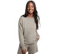 Hanes Women's Originals French Terry, Lightweight Fleece Pullover Sweatshirt, Available in Plus, Oregano Heather, Medium