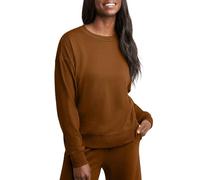 Hanes womens Originals French Terry Sweatshirt, Lightweight Fleece Pullover Sweatshirt, Available in Plus, Allgood Gold, Large