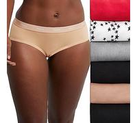 Hanes Women's Originals Hipster Panties, Breathable Stretch Cotton Underwear, Assorted, 6-Pack, Basic Color Mix, XXL (Pack of 6)
