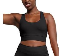 Hanes Womens Originals Longline Bralette, Pullover Cotton Longline Bra with Moderate Support, Black, M