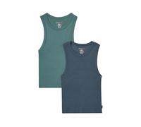 Hanes Women's Originals Racerback, 2-Pack, Comfywear Supersoft Rib Cropped Tank Top Loungewear Pack, Stargazer Grey/Faded Sage Green, S