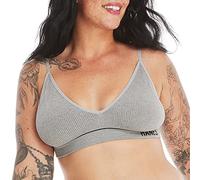 Hanes womens Originals Seamless Rib Bralette, Triangle Bra, Comfortflex Fit, Heritage Grey Marle, XXL